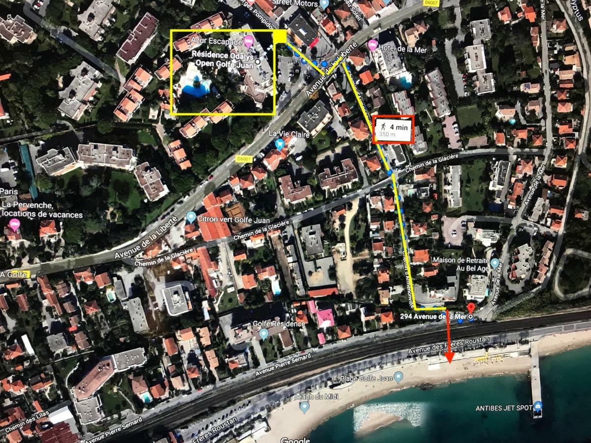 Appartement T2 De Standing Au Pied Des Plages Golfe-Juan Bagian luar foto